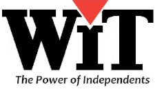 A black and white logo of the word wi.